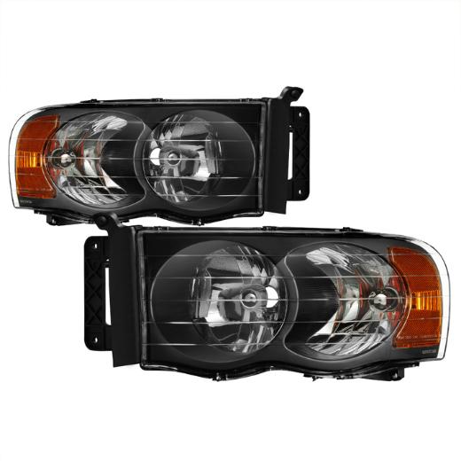 Spyder Black Crystal Headlights 02-05 Dodge Ram - Click Image to Close